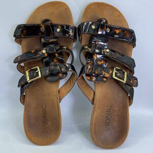 VIONIC Women’s Tortoise Park Radia Orthodic Adjustable Triple Strap Wedge Sandal